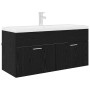 Mueble de lavabo con puerta Roble Negro 38,5 x 100 x 46 cm