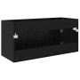 Mueble de lavabo con puerta Roble Negro 38,5 x 100 x 46 cm