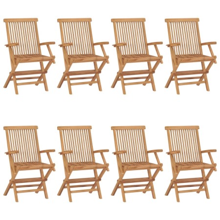 Gartenstühle 8 Stk. massives Teakholz von vidaXL, Gartenstühle - Ref: Foro24-3072888, Preis: 581,59 €, Rabatt: %