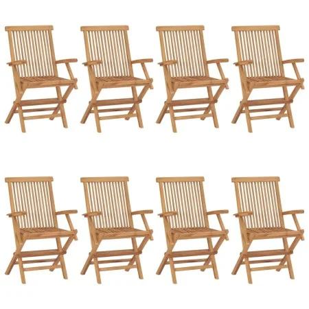 Sillas de jardín 8 unidades madera maciza de teca de vidaXL, Sillas de jardín - Ref: Foro24-3072888, Precio: 579,42 €, Descue...