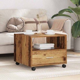 Mesa de Café con cajón Madera envejecida 55 x 55 x 45cm en Mesas de centro | Comprar online en Foro24