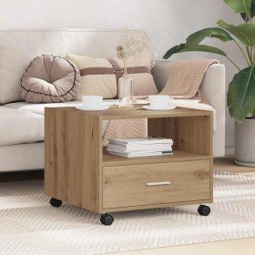 Mesa de Café con cajón Roble artesanal 55 x 55 x 45cm en Mesas de centro | Comprar online en Foro24