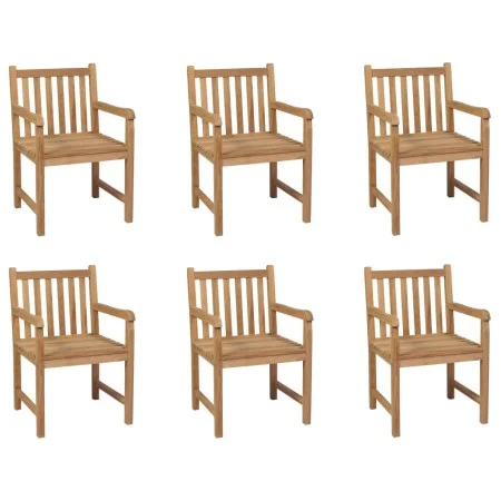 Garden chairs 6 units solid teak wood by vidaXL, Garden chairs - Ref: Foro24-3073002, Price: 832,23 €, Discount: %