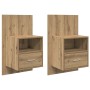 Mueble de cama 2 pcs Roble artisan 48.5 x 32.5 x 80 cm