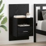 Mueble de cama con cajón 2 pcs Roble negro 48.5 x 32.5 x 80 cm