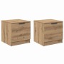 Mueble de cama 2 pcs Roble artisan 40 x 39 x 40 cm