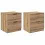 Armario de Noche con cajón 2 pcs Roble artisan 45 x 39 x 50 cm
