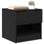 Mueble de cama con cajón 2 pcs Roble negro 40 x 39 x 40 cm