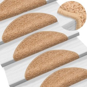Felpudos para escaleras (15 unidades, 56 x 17 x 3 cm, beige