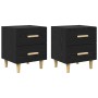 Mueble de cama con cajón 2 pcs Roble negro 40 x 35 x 47.5 cm