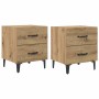 Mueble de cama con cajón 2 pcs Roble artisan 40 x 35 x 47.5 cm
