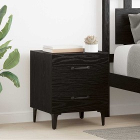 Mueble de cama con cajón Roble negro 40 x 35 x 47.5 cm