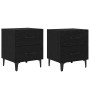 Mueble de cama con cajón 2 pcs Roble negro 40 x 35 x 47.5 cm