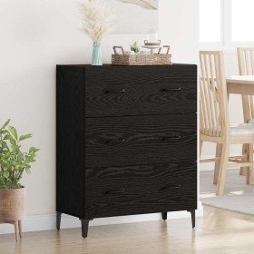 Vitrina con cajón Roble Negro 69,5 x 34 x 90 cm en Aparadores | Comprar online en Foro24