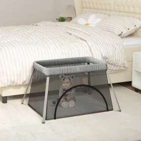 Parque infantil para bebés con colchón tela lino gris claro by vidaXL, Baby Playpens - Ref: Foro24-10301, Price: 60,35 €, Dis...