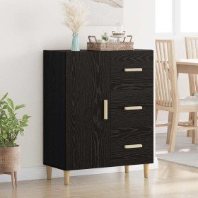 Vitrina Roble negro 34 x 69.5 x 90 cm Madera contrachapada en Aparadores | Comprar online en Foro24