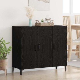 Vitrina Roble negro 34 x 90 x 80 cm Madera contrachapada en Aparadores | Comprar online en Foro24