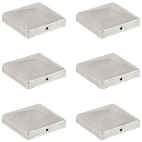 Tapas para postes de valla 6 uds metal galvanizado 101x101mm