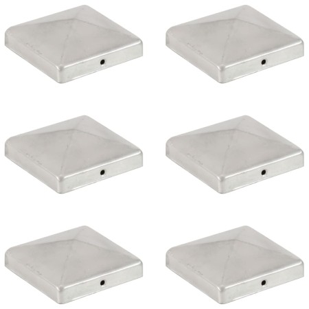 Tapas para postes de valla 6 uds metal galvanizado 101x101mm