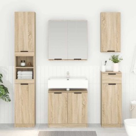 Gabinete de Baño con puerta Roble Sonoma 64,5 x 33,5 x 59 cm