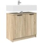 Gabinete de Baño con puerta Roble Sonoma 64,5 x 33,5 x 59 cm