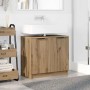 Gabinete de Baño con puerta Roble artesanal 64,5 x 33,5 x 59 cm