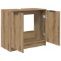 Gabinete de Baño con puerta Roble artesanal 64,5 x 33,5 x 59 cm