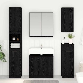 Gabinete de Baño con puerta Roble Negro 64,5 x 33,5 x 59 cm