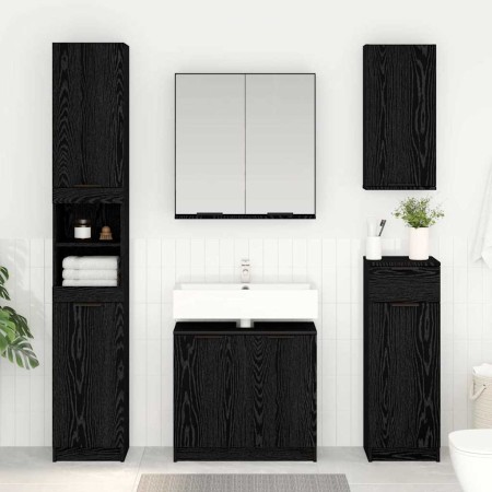 Gabinete de Baño con puerta Roble Negro 64,5 x 33,5 x 59 cm