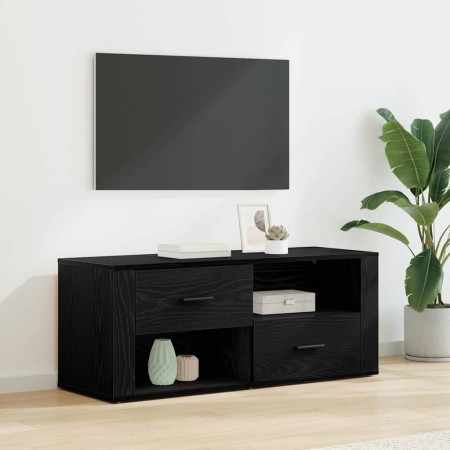 Gabinete de TV con cajón Roble Negro 100 x 35 x 40 cm