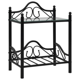 Steel and tempered glass bedside table 45x30.5x60 cm black by vidaXL, Nightstands - Ref: Foro24-246726, Price: 60,44 €, Disco...