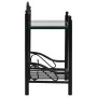 Mesita de noche de acero y vidrio templado 45x30,5x60 cm negro de vidaXL, Mesitas de noche - Ref: Foro24-246726, Precio: 59,1...