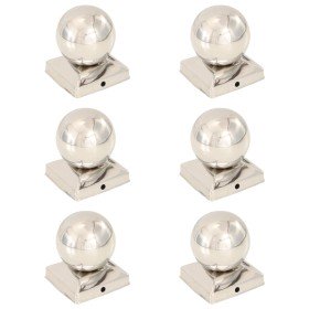 Tapas para postes 6 uds acero inoxidable globo final 91x91 mm