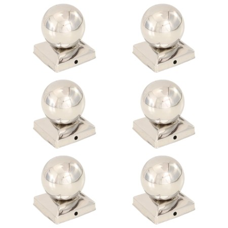 Tapas para postes 6 uds acero inoxidable globo final 91x91 mm