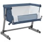 Kinderbett mit Matratze aus marineblauem Leinenstoff. von vidaXL, Kinderbetten und Betten für Kinder - Ref: Foro24-10298, Pre...