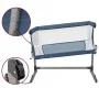 Cuna con colchón tela de lino azul marino by vidaXL, Cribs and beds for children - Ref: Foro24-10298, Price: 112,09 €, Discou...