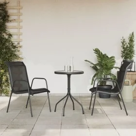 3-piece black steel garden dining set by vidaXL, Garden sets - Ref: Foro24-3203728, Price: 113,16 €, Discount: %
