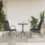3-teiliges Garten-Ess-Set aus schwarzem Stahl von vidaXL, Gartensets - Ref: Foro24-3203728, Preis: 107,27 €, Rabatt: %