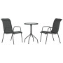 Juego de comedor para jardín 3 piezas acero negro de vidaXL, Conjuntos de jardín - Ref: Foro24-3203728, Precio: 83,28 €