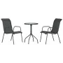 Juego de comedor para jardín 3 piezas acero negro de vidaXL, Conjuntos de jardín - Ref: Foro24-3203728, Precio: 107,27 €, Des...