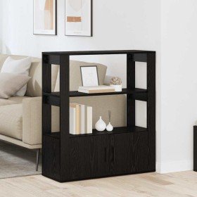 Vitrina Roble negro 30 x 80 x 90 cm Madera contrachapada en Aparadores | Comprar online en Foro24