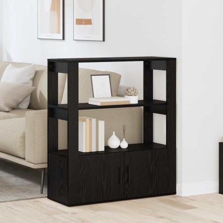 Vitrina Roble negro 30 x 80 x 90 cm Madera contrachapada