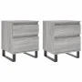 Mesita de noche 2 uds madera ingeniería gris Sonoma 40x35x50 cm de vidaXL, Mesitas de noche - Ref: Foro24-830697, Precio: 83,...