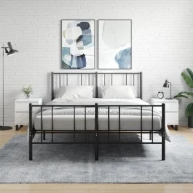 Bedside tables 2 units engineered wood white gloss 40x35x50 cm by vidaXL, Nightstands - Ref: Foro24-830689, Price: 110,76 €, ...