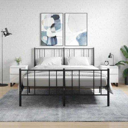 Bedside tables 2 units engineered wood white gloss 40x35x50 cm by vidaXL, Nightstands - Ref: Foro24-830689, Price: 110,76 €, ...