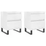 Bedside tables 2 units engineered wood white gloss 40x35x50 cm by vidaXL, Nightstands - Ref: Foro24-830689, Price: 110,76 €, ...