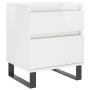 Bedside tables 2 units engineered wood white gloss 40x35x50 cm by vidaXL, Nightstands - Ref: Foro24-830689, Price: 112,52 €, ...