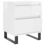 Bedside tables 2 units engineered wood white gloss 40x35x50 cm by vidaXL, Nightstands - Ref: Foro24-830689, Price: 110,76 €, ...