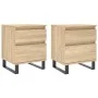 Nightstands 2 pcs engineered wood Sonoma oak 40x35x50 cm by vidaXL, Nightstands - Ref: Foro24-830691, Price: 100,10 €, Discou...