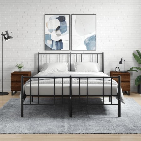 Nachttische, 2 Stück, Eichenbraun, Holzwerkstoff, 40 x 35 x 50 cm von vidaXL, Nachttische - Ref: Foro24-830699, Preis: 84,29 ...
